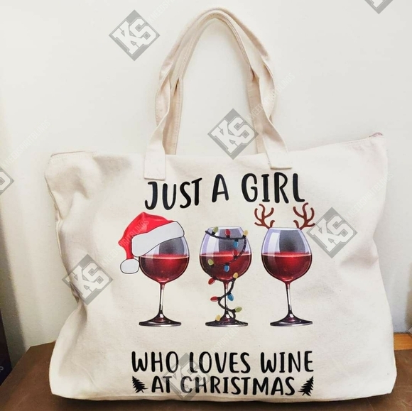 Just a Girl who Loves Wine at Christmas Tee - Picture 3 of 3